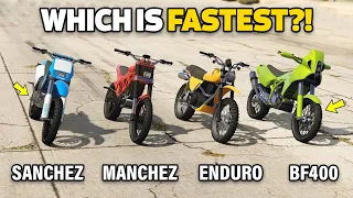 GTA 5 ONLINE - SANCHEZ VS MANCHEZ VS ENDURO VS BF400 (WHICH IS FASTEST?)