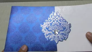 White and Blue Theme Wedding Card WC 85