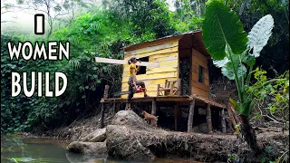 Building a Log Cabin in the rainforest by ONE WOMEN alone (p3) | Living Off The Grid - Ep.12