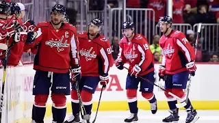 Alex Ovechkin blasts home two identical power-play goals from Carlson