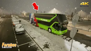 To Paris Flixbus pt.1 ! Snow Winter｜Fernbus Simulator 4K｜Logitech g29 gameplay