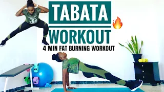 4 MIN-FAT BURNING TABATA WORKOUT FOR BEGINNERS|Quick & Effective weight loss routine At Home Workout