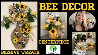Dollar Tree DIYs | Bee Decor | Beehive Wreath | Bee Centerpiece | Sunflower Decor🍯🐝
