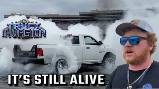 My 800hp Hoodstacked Cummins FIRST Burnout Competition!!!!! SO MUCH FUN! ATI 2024