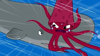 대왕오징어 vs 향유고래 2  🆚 누가 더 셀까?  | 바다생물 최강자들의 대결 개봉박두 | 자연관찰 과학동화★지니키즈