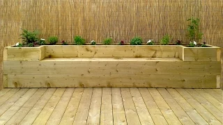 Softwood decking & raised bed - bench