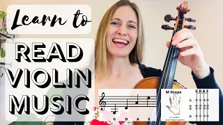 Read Violin Music - notes on the violin in first position for beginners - how to read music