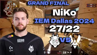 G2 NiKo (27/22) vs Vitality (Anubis) @ IEM Dallas 2024 Grand final #cs2 #pov #demo