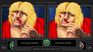 Portrait Comparison of Street Fighter II (World Warrior vs Champion Edition) Side by Side Comparison