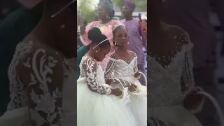 Hearts a touching moment as the bridal dad walks with her to the altar #ghanaweddings #whitegown #fy