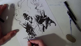 Just Draw - Ghost Rider (Real time - paper, pencil and ink)