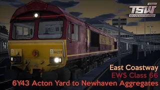 6Y43 1711 Acton Yard to Newhaven Aggregates - East Coastway - Class 66 - Train Sim World 2020