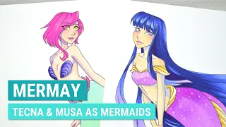 🧜‍♀️ MerMay (2022): TECNA and MUSA from WINX CLUB | Marker Speedpaint | iiKiui