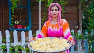 Dumplings Stuffed with Marinated Chicken and Cooked In Mud Oven ♧ Village Recipes