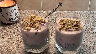 Chia seeds and Strawberries dessert | No Sugar | 5min recipe | Healthy, tasty and simple