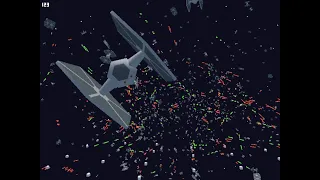 Unity 3D: 1200 X-Wings and TIE Fighters