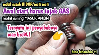 Penyebab mobil SUSAH HIDUP awal start harus INJAK GAS mobil sering masuk angin || HINO LOHAN