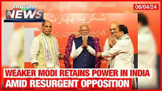 Weaker Modi Retains Power In India Amid Resurgent Opposition | Muslim News | Jun 4, 2024