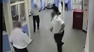 Footage from inside HMP Full Sutton Prison. Inmate goes off his head and takes on prison officers.