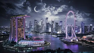 Singapore Night Lights & Water Show In Stunning 4K Hdr Quality!