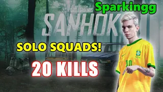 Sparkingg - 20 KILLS (2.4K Damage) - SOLO SQUADS! - PUBG