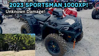 WRECKED 2023 Polaris Sportsman 1000 XP REBUILD! ULTIMATE ATV? UNKNOWN DAMAGE? RISKY!