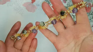 Beads Bracelet. Браслет из каменной крошки. Tutorial bracelets.