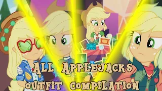 All AppleJack Outfits-Equestria Girls Series