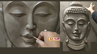 Buddha face easy making process with clay | details video dekhiyee | Art Tech