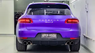 Porsche Macan com envelopamento exclusivo. Roxo Porple chrome