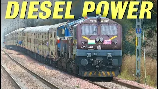 Diesel Trains Speeding over Gradients | Indian Railways