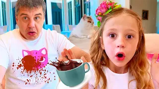 Nastya quiere ser una buena hija para papá y celebrar el Día del Padre