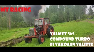 Valmet 565 compound turbo kyntää. (Valmet 565 compound turbo plowing)
