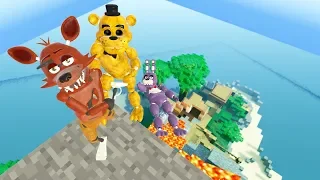 Garry's Mod not ordinary ragdolls on Minecraft map [MOD: FNAF2 Golden Freddy  Bonnie & Foxy]