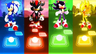 Sonic vs Shadow vs Dark Sonic vs Super Sonic - Tiles Hop Edm Rush