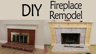 DIY Fireplace Remodel Pt 1: Whitewashing Brick & Custom Surround