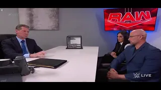 Vince McMahon meets with Adam pearce Sonya Deville to find out who stole the egg raw 11/22/21