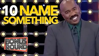 10 NAME SOMETHING Questions With Steve Harvey On Family Feud YOU GOT TO WATCH!