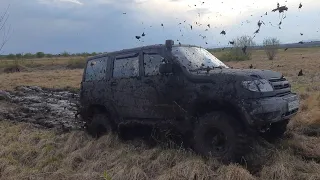 PAJERO 2 c двигателем 1UZ против UAZ PATRIOT. Резина зарешала! OffRoad