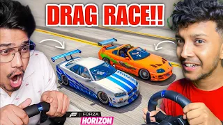 I CHALLENGE @NotGamerFleet FOR A SUPER CARS DRAG RACE! 😱 FORZA HORIZON 5 - LOGITECH G29