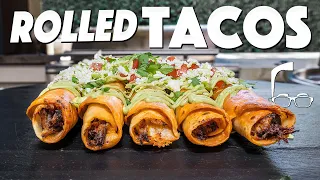 CHEESY JUICY BEEFY ROLLED TACOS AT HOME...WOW! | SAM THE COOKING GUY