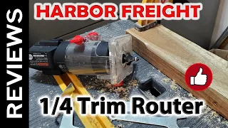 HARBOR FREIGHT Drill Master 1/4 in. 2.4 Amp Trim Router - Review and Closeups