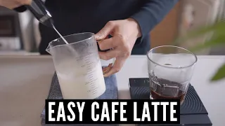 Cafe Latte Recipe - How to make cafe latte at home without machine |instant coffee+frother カフェラテの作り方