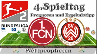 1. FC Nürnberg - SV Wehen Wiesbaden 4.Spieltag 2.Bundesliga Saison 23/24 Prognose/Ergebnis Tipp