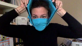 How to make a face mask from boys' underwear - easy no-sew method - sunglasses & ponytail-friendly