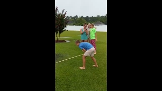 Popping a lawn bubble goes wrong, YUCK! (Doo Doo Water)