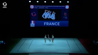 Clara LESTRUHAUT, Victoria TROSSET & Alexia SILVA (FRA) -  2021 Aerobics Europeans, trios final