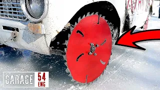 We use circular saw blades as wheels