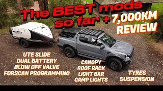 Ford Next Gen Ranger Raptor 2023  - The BEST mods - 7000km review/Canopy/roof rack/light bar/springs