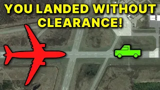 Pilot Almost Crashes Into Truck On Landing!